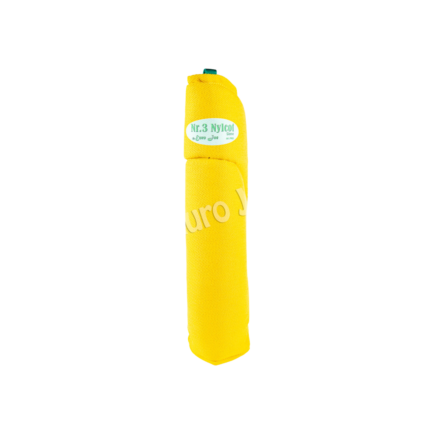 Yellow arm sleeve for dogs, branded with 'Euro Joe' logo, designed for training purposes.