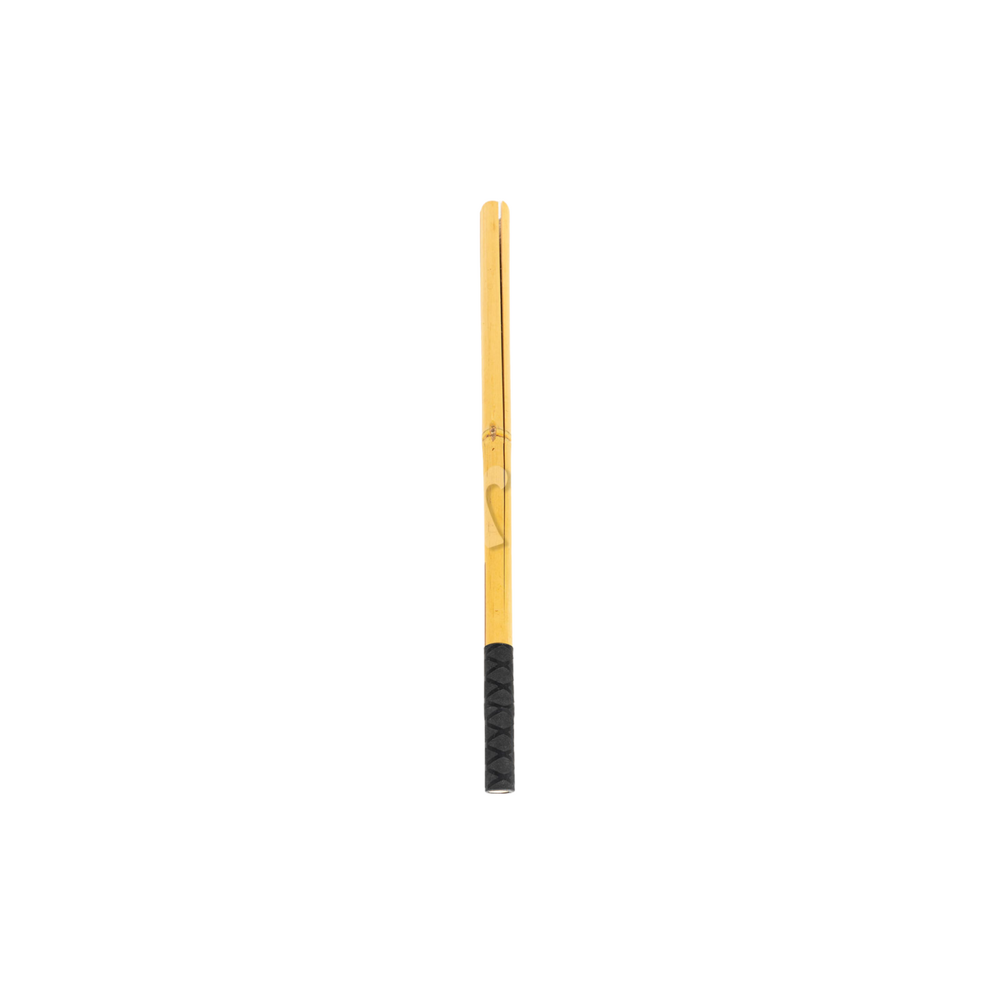 A single yellow clatter stick with a black rubber handle, designed for dog training.