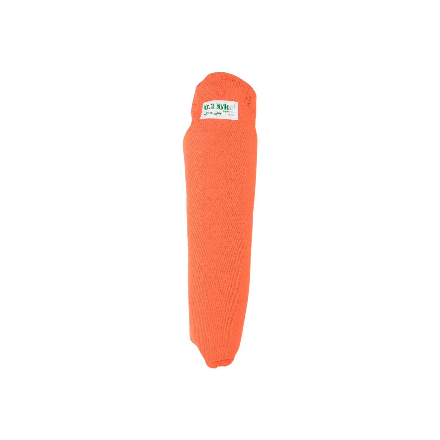 An orange high leg sleeve for dogs with a velcro ladder at the back, designed for training and support.