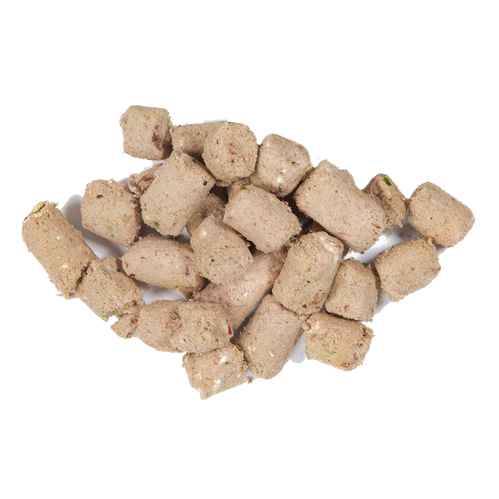 Small light brown freeze dried lamb dog treats.
